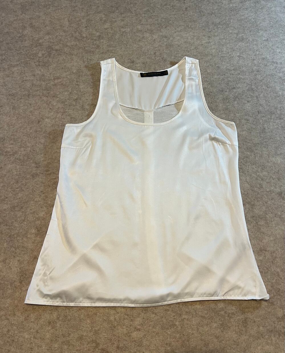 The Limited Outback Red Ivory Off White Faux Button Back Tank Top Size M